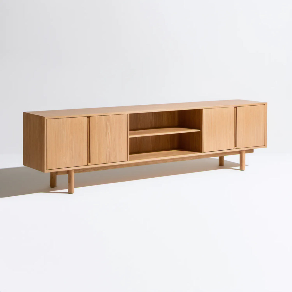 Szafka RTV z litego drewna dębowego, naturalny dąb, 180 × 40 × 60 cm