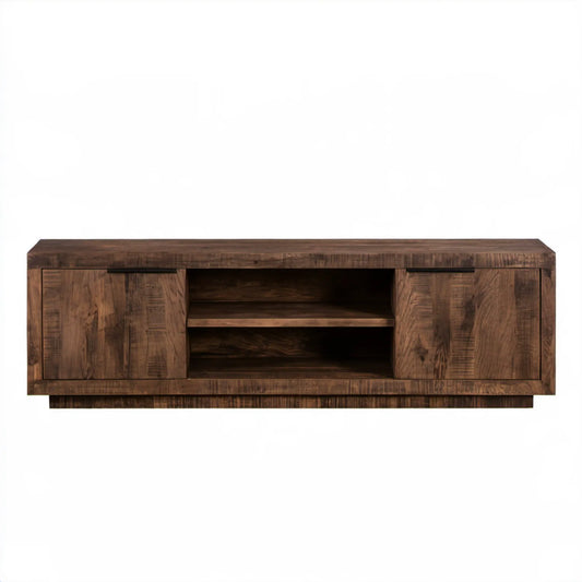 Szafka RTV z litego drewna mango, ciemnobrązowa, 140 × 40 × 50 cm