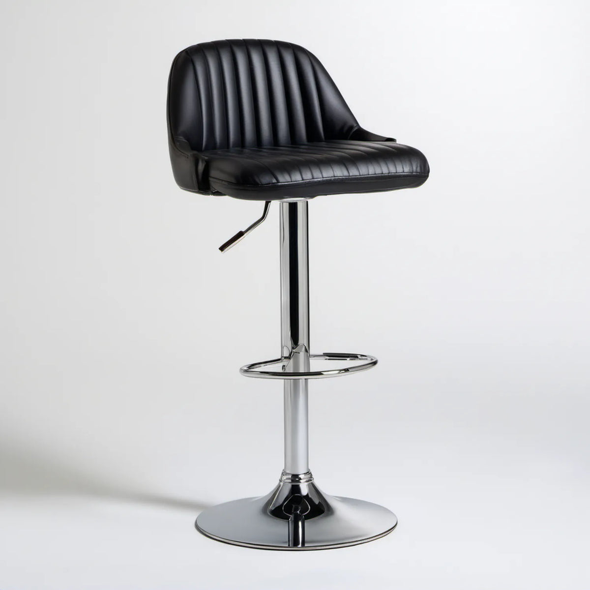 Czarny hoker barowy obrotowy z regulacją wysokości 48 x 52 x 88–108 cm