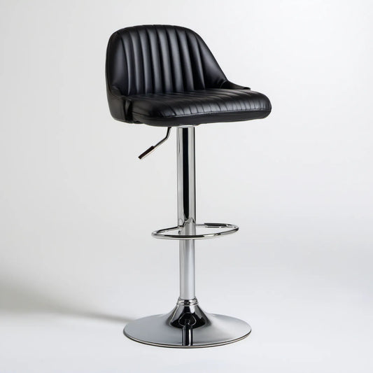 Czarny hoker barowy obrotowy z regulacją wysokości 48 x 52 x 88–108 cm