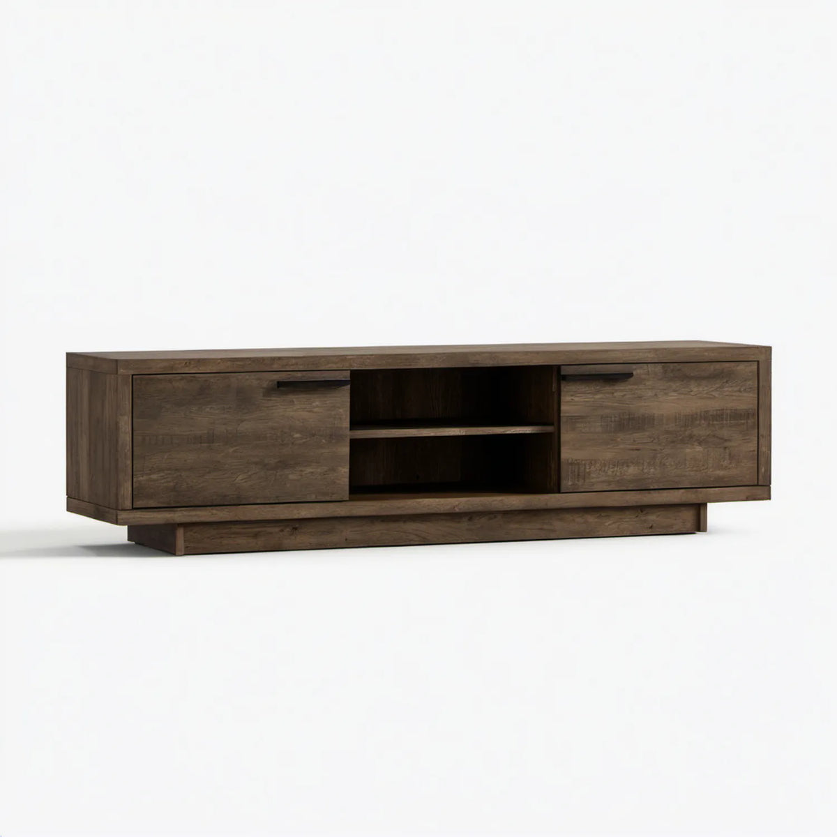 Ciemnobrązowa szafka RTV z litego drewna akacjowego 180 x 45 x 55 cm
